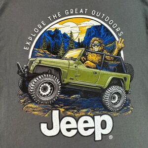 Jedco Jeep Shirt Men's Size Large Bigfoot Nature Hiking Short Sleeve T Shirt